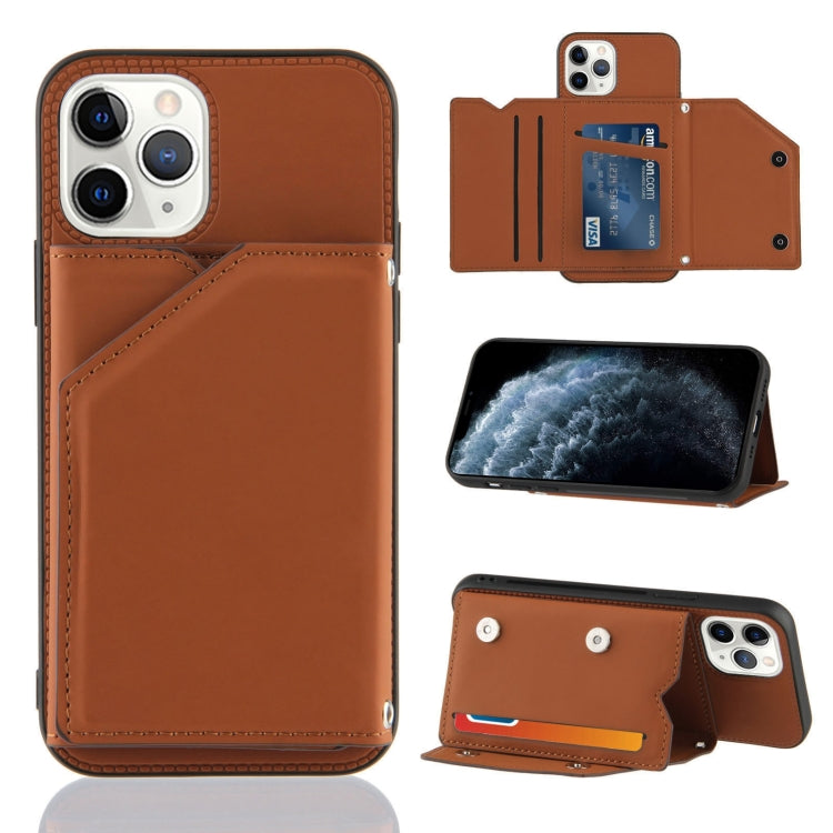 Skin Feel PU + TPU + PC Back Cover Shockproof Case with Card Slots & Holder & Photo Frame, For iPhone X / XS, For iPhone XR, For iPhone XS Max, For iPhone 11 Pro, For iPhone 11