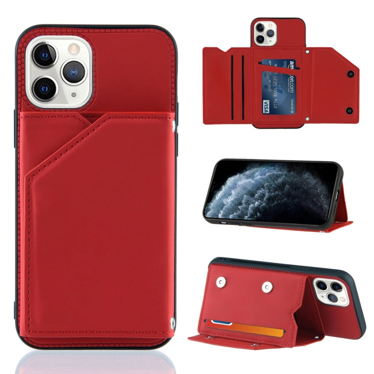 Skin Feel PU + TPU + PC Back Cover Shockproof Case with Card Slots & Holder & Photo Frame, For iPhone X / XS, For iPhone XR, For iPhone XS Max, For iPhone 11 Pro, For iPhone 11