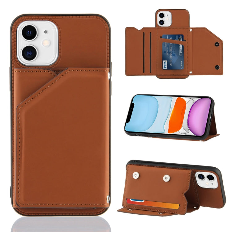 Skin Feel PU + TPU + PC Back Cover Shockproof Case with Card Slots & Holder & Photo Frame, For iPhone X / XS, For iPhone XR, For iPhone XS Max, For iPhone 11 Pro, For iPhone 11