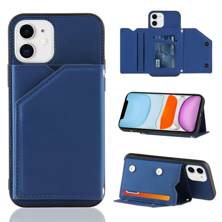 Skin Feel PU + TPU + PC Back Cover Shockproof Case with Card Slots & Holder & Photo Frame, For iPhone X / XS, For iPhone XR, For iPhone XS Max, For iPhone 11 Pro, For iPhone 11