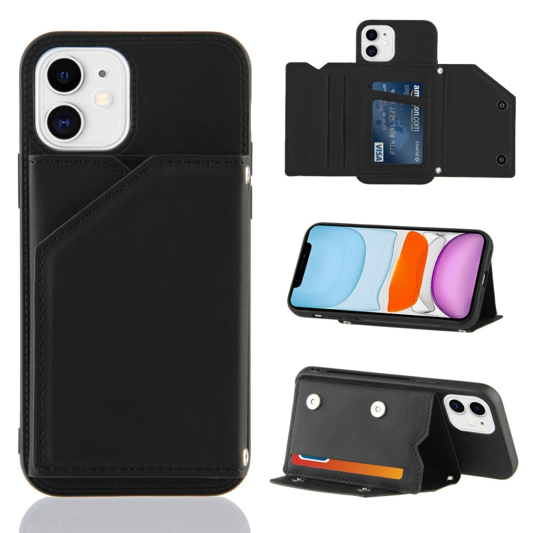 Skin Feel PU + TPU + PC Back Cover Shockproof Case with Card Slots & Holder & Photo Frame, For iPhone X / XS, For iPhone XR, For iPhone XS Max, For iPhone 11 Pro, For iPhone 11