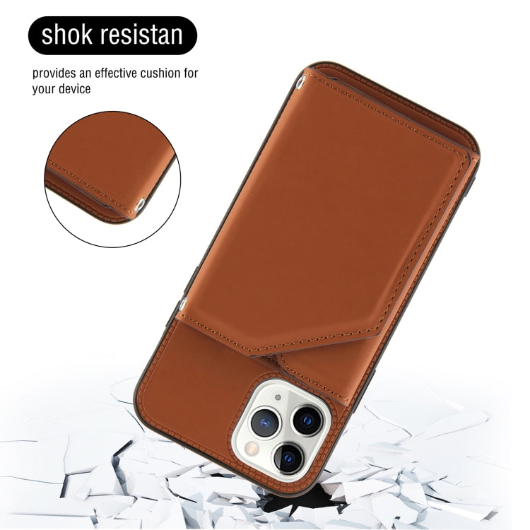 Skin Feel PU + TPU + PC Back Cover Shockproof Case with Card Slots & Holder & Photo Frame, For iPhone 11 Pro Max, For iPhone 12 mini, For iPhone 12 / 12 Pro, For iPhone 12 Pro Max