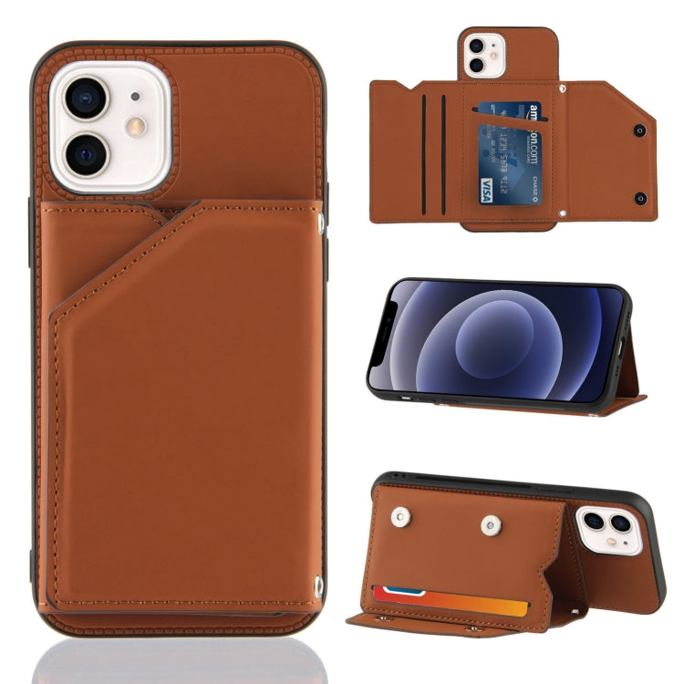 Skin Feel PU + TPU + PC Back Cover Shockproof Case with Card Slots & Holder & Photo Frame, For iPhone 11 Pro Max, For iPhone 12 mini, For iPhone 12 / 12 Pro, For iPhone 12 Pro Max