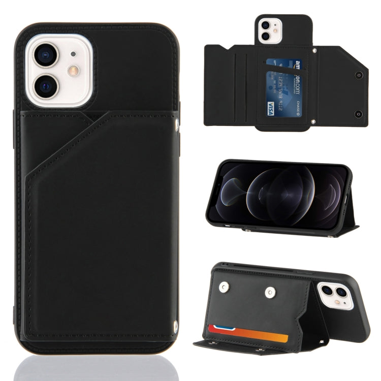 Skin Feel PU + TPU + PC Back Cover Shockproof Case with Card Slots & Holder & Photo Frame, For iPhone 11 Pro Max, For iPhone 12 mini, For iPhone 12 / 12 Pro, For iPhone 12 Pro Max