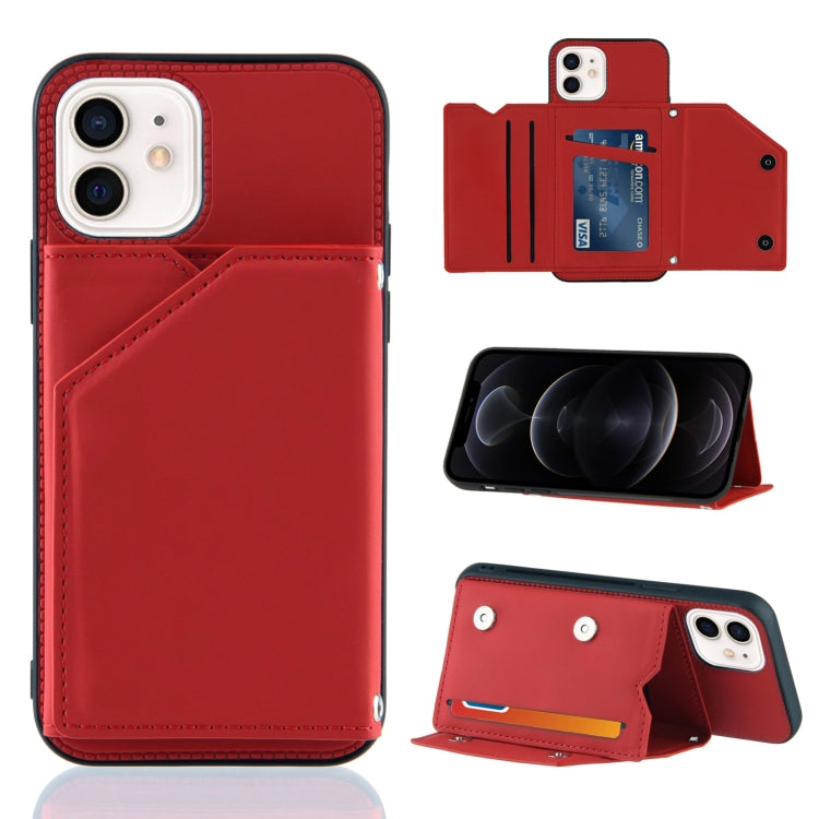 Skin Feel PU + TPU + PC Back Cover Shockproof Case with Card Slots & Holder & Photo Frame, For iPhone 11 Pro Max, For iPhone 12 mini, For iPhone 12 / 12 Pro, For iPhone 12 Pro Max