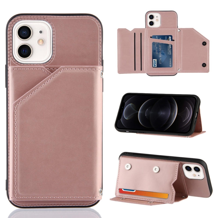 Skin Feel PU + TPU + PC Back Cover Shockproof Case with Card Slots & Holder & Photo Frame, For iPhone 11 Pro Max, For iPhone 12 mini, For iPhone 12 / 12 Pro, For iPhone 12 Pro Max