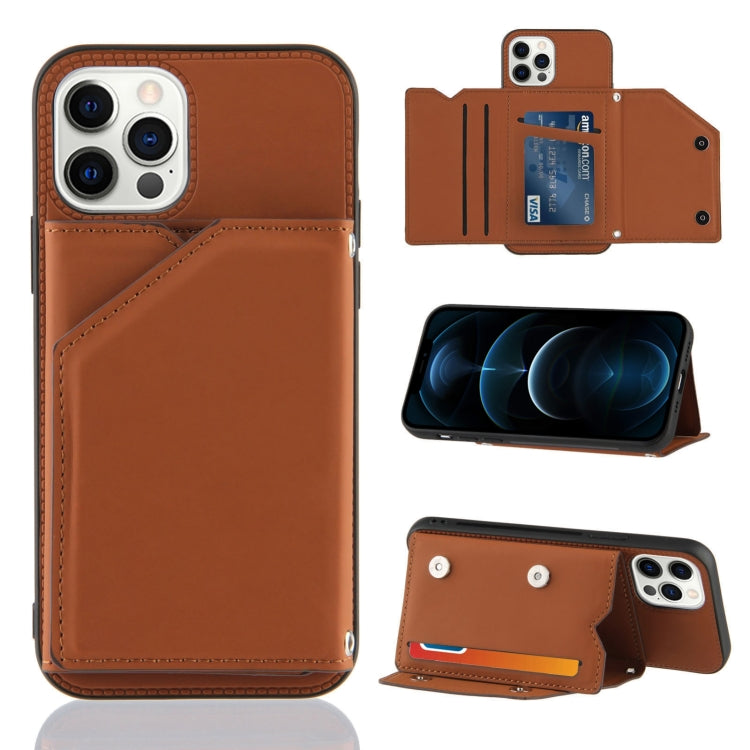 Skin Feel PU + TPU + PC Back Cover Shockproof Case with Card Slots & Holder & Photo Frame, For iPhone 11 Pro Max, For iPhone 12 mini, For iPhone 12 / 12 Pro, For iPhone 12 Pro Max