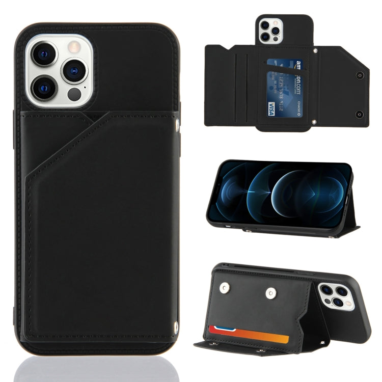 Skin Feel PU + TPU + PC Back Cover Shockproof Case with Card Slots & Holder & Photo Frame, For iPhone 11 Pro Max, For iPhone 12 mini, For iPhone 12 / 12 Pro, For iPhone 12 Pro Max