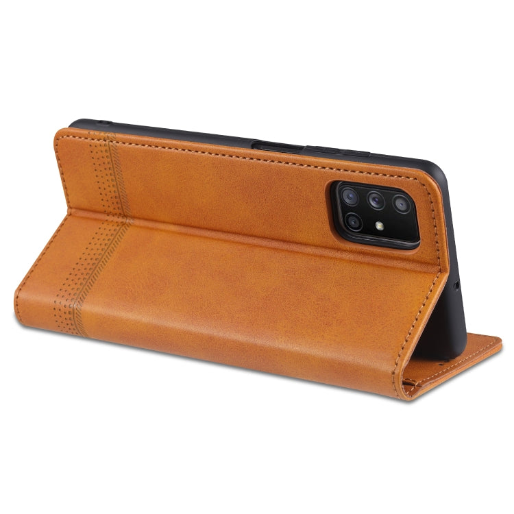 AZNS Magnetic Calf Texture Horizontal Flip Leather Case with Card Slots & Holder & Wallet, For Samsung Galaxy M51 (Side Fingerprint)