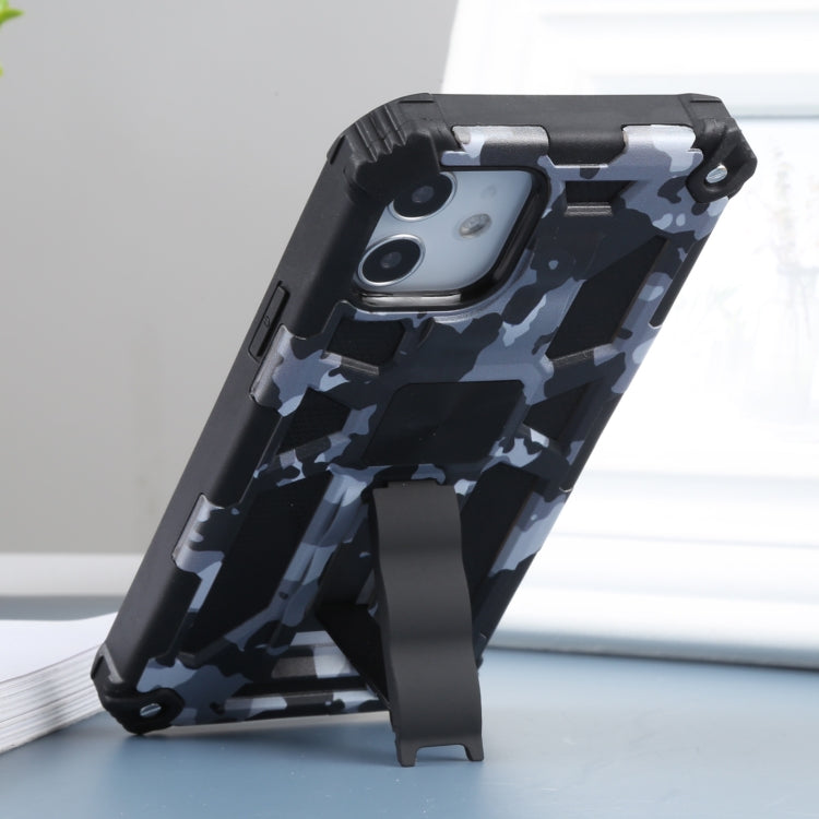 Camouflage Armor Shockproof TPU + PC Magnetic Protective Case with Holder, For iPhone 12 / 12 Pro, For iPhone 12 Pro Max