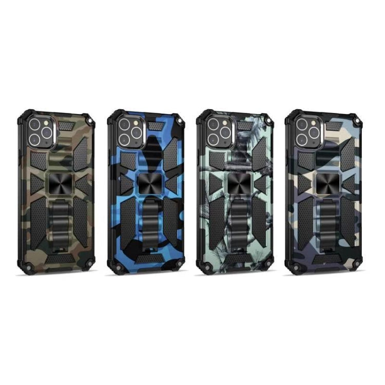 Camouflage Armor Shockproof TPU + PC Magnetic Protective Case with Holder, For iPhone 12 / 12 Pro, For iPhone 12 Pro Max