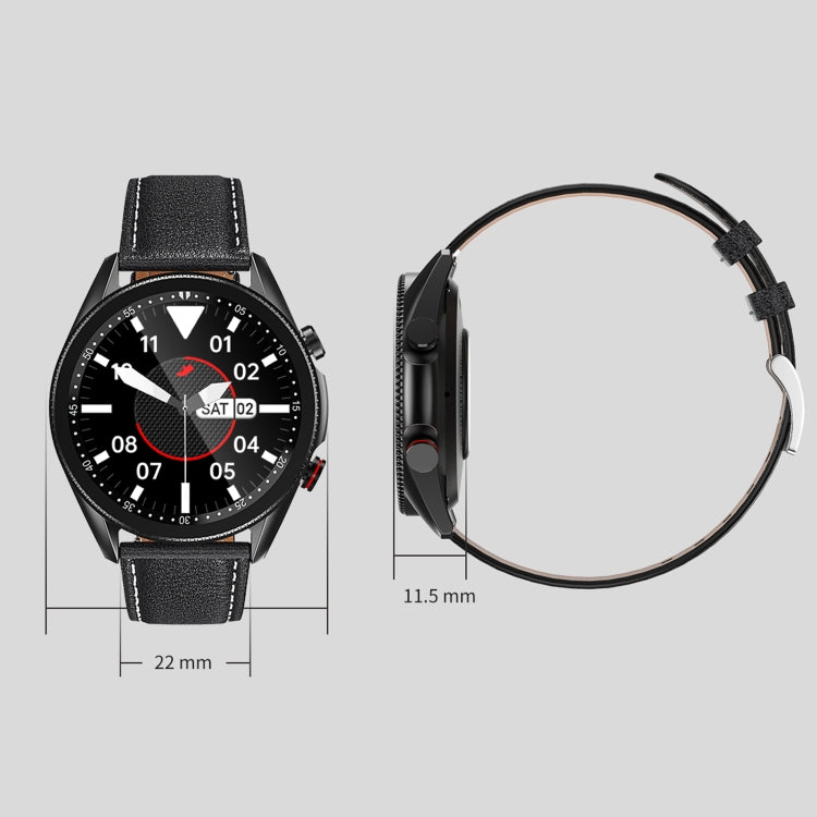 M98 1.28 inch IPS Color Screen IP67 Waterproof Smart Watch, Support Sleep Monitor / Heart Rate Monitor / Bluetooth Call, Style:Leather Strap, Leather Strap(Silver), Leather Strap(Black)