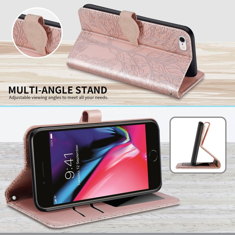 Life of Tree Embossing Pattern Horizontal Flip Leather Case with Holder & Card Slot & Wallet & Photo Frame & Lanyard, For iPhone 6 & 6s, For iPhone 6 Plus & 6s Plus, For iPhone 8 & 7, For iPhone 8 Plus & 7 Plus