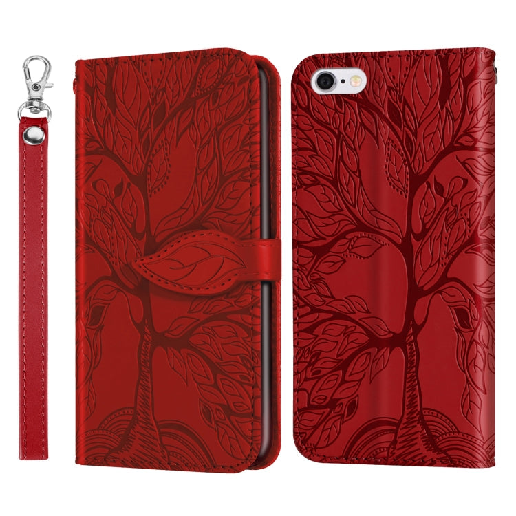 Life of Tree Embossing Pattern Horizontal Flip Leather Case with Holder & Card Slot & Wallet & Photo Frame & Lanyard, For iPhone 6 & 6s, For iPhone 6 Plus & 6s Plus, For iPhone 8 & 7, For iPhone 8 Plus & 7 Plus