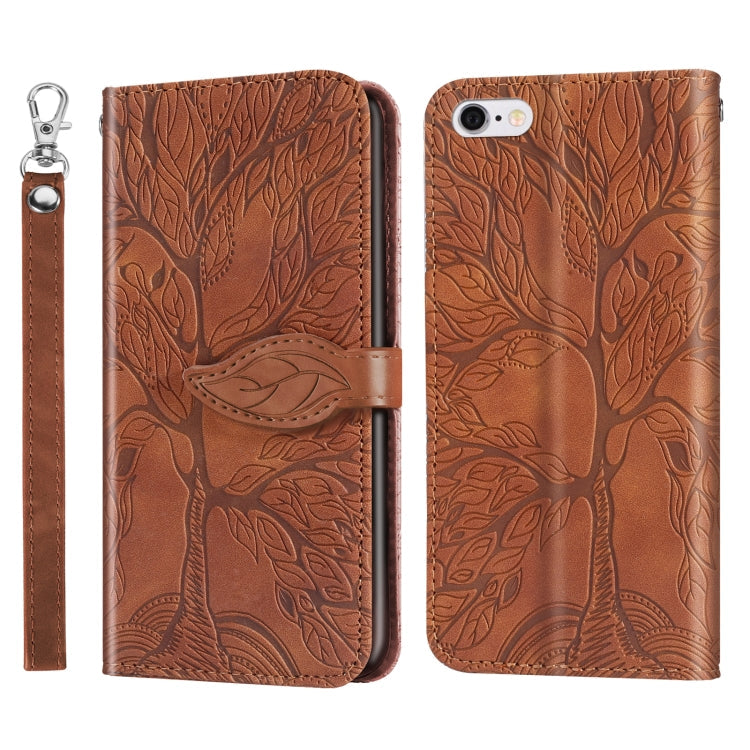 Life of Tree Embossing Pattern Horizontal Flip Leather Case with Holder & Card Slot & Wallet & Photo Frame & Lanyard, For iPhone 6 & 6s, For iPhone 6 Plus & 6s Plus, For iPhone 8 & 7, For iPhone 8 Plus & 7 Plus