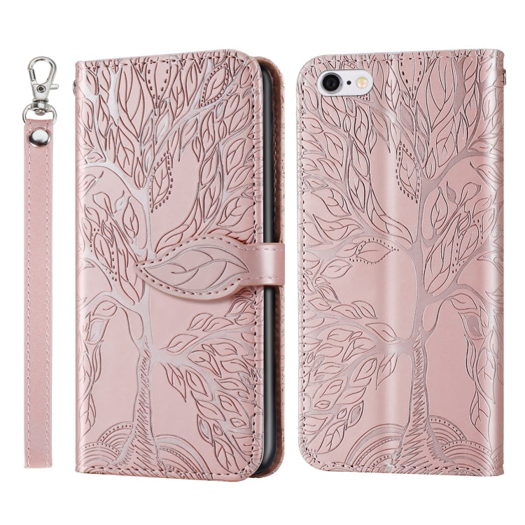 Life of Tree Embossing Pattern Horizontal Flip Leather Case with Holder & Card Slot & Wallet & Photo Frame & Lanyard, For iPhone 6 & 6s, For iPhone 6 Plus & 6s Plus, For iPhone 8 & 7, For iPhone 8 Plus & 7 Plus