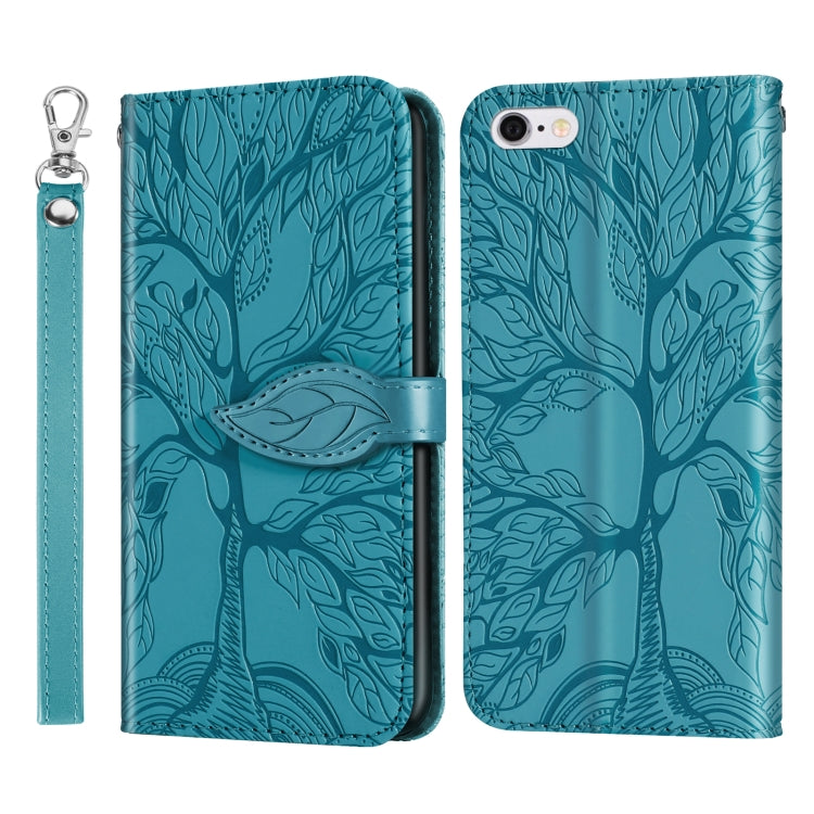 Life of Tree Embossing Pattern Horizontal Flip Leather Case with Holder & Card Slot & Wallet & Photo Frame & Lanyard, For iPhone 6 & 6s, For iPhone 6 Plus & 6s Plus, For iPhone 8 & 7, For iPhone 8 Plus & 7 Plus