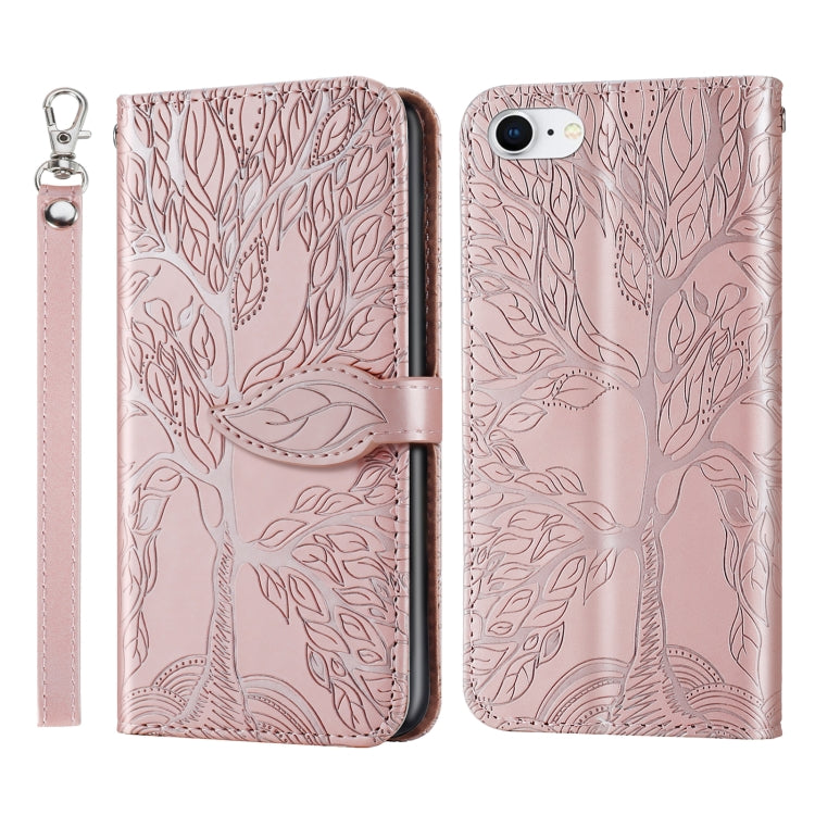 Life of Tree Embossing Pattern Horizontal Flip Leather Case with Holder & Card Slot & Wallet & Photo Frame & Lanyard, For iPhone 6 & 6s, For iPhone 6 Plus & 6s Plus, For iPhone 8 & 7, For iPhone 8 Plus & 7 Plus