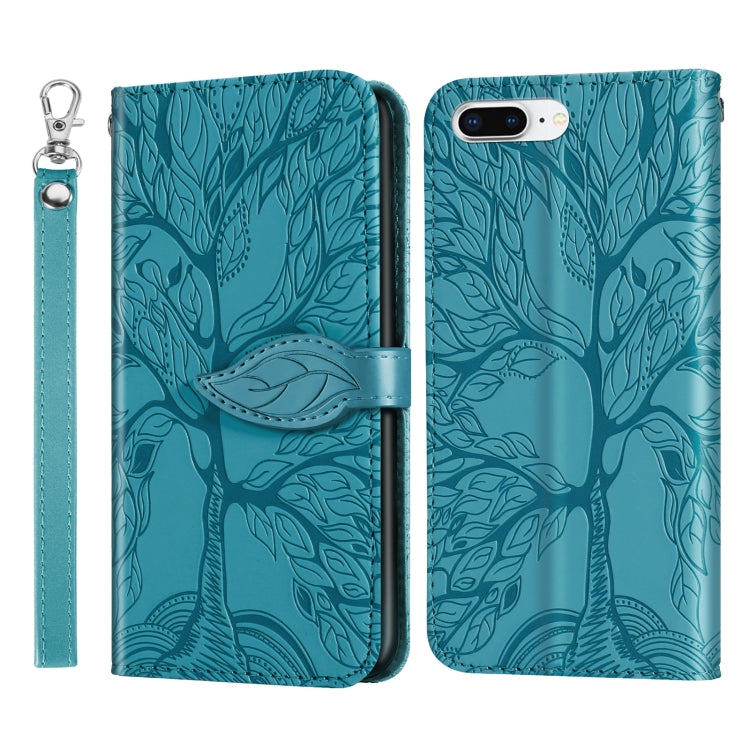 Life of Tree Embossing Pattern Horizontal Flip Leather Case with Holder & Card Slot & Wallet & Photo Frame & Lanyard, For iPhone 6 & 6s, For iPhone 6 Plus & 6s Plus, For iPhone 8 & 7, For iPhone 8 Plus & 7 Plus