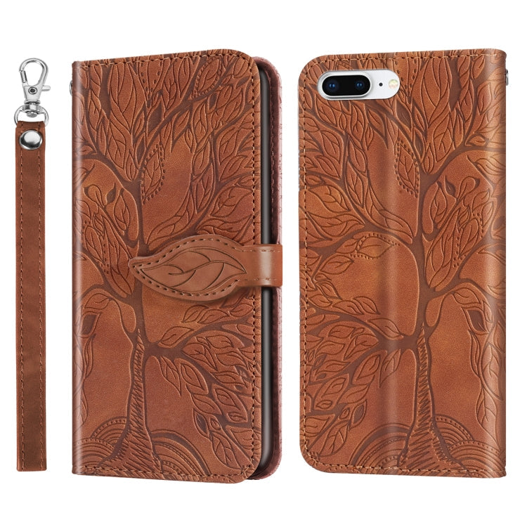 Life of Tree Embossing Pattern Horizontal Flip Leather Case with Holder & Card Slot & Wallet & Photo Frame & Lanyard, For iPhone 6 & 6s, For iPhone 6 Plus & 6s Plus, For iPhone 8 & 7, For iPhone 8 Plus & 7 Plus