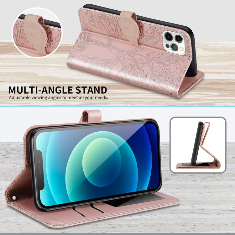 Life of Tree Embossing Pattern Horizontal Flip Leather Case with Holder & Card Slot & Wallet & Photo Frame & Lanyard, For iPhone 12 / 12 Pro, For iPhone 12 Pro Max, For iPhone X / XS, For iPhone XR