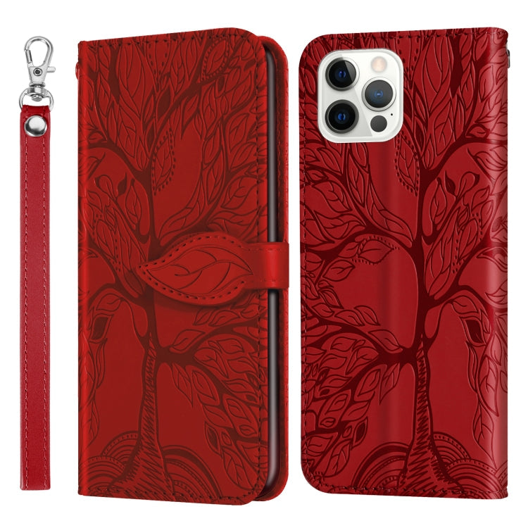 Life of Tree Embossing Pattern Horizontal Flip Leather Case with Holder & Card Slot & Wallet & Photo Frame & Lanyard, For iPhone 12 / 12 Pro, For iPhone 12 Pro Max, For iPhone X / XS, For iPhone XR