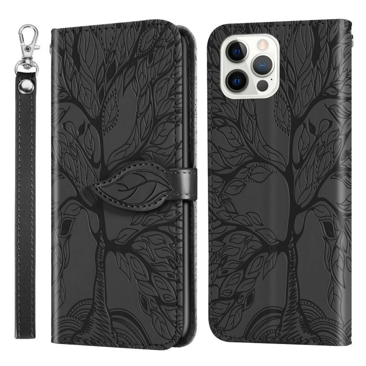 Life of Tree Embossing Pattern Horizontal Flip Leather Case with Holder & Card Slot & Wallet & Photo Frame & Lanyard, For iPhone 12 / 12 Pro, For iPhone 12 Pro Max, For iPhone X / XS, For iPhone XR