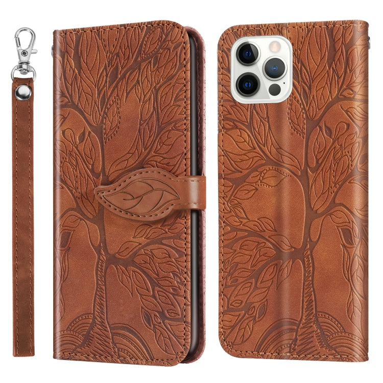 Life of Tree Embossing Pattern Horizontal Flip Leather Case with Holder & Card Slot & Wallet & Photo Frame & Lanyard, For iPhone 12 / 12 Pro, For iPhone 12 Pro Max, For iPhone X / XS, For iPhone XR