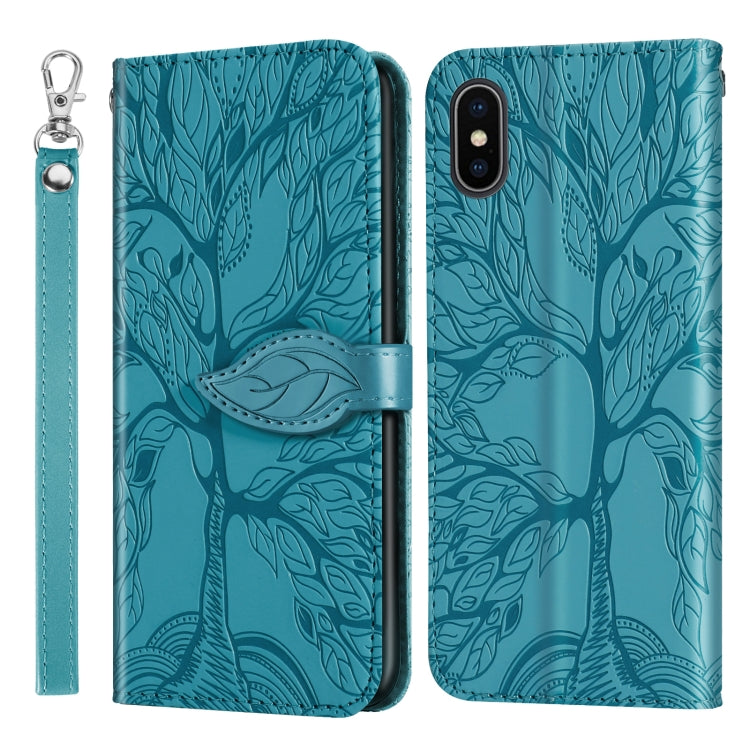 Life of Tree Embossing Pattern Horizontal Flip Leather Case with Holder & Card Slot & Wallet & Photo Frame & Lanyard, For iPhone 12 / 12 Pro, For iPhone 12 Pro Max, For iPhone X / XS, For iPhone XR
