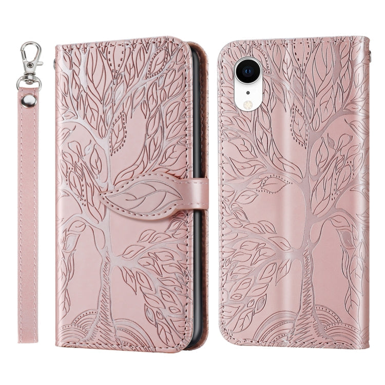Life of Tree Embossing Pattern Horizontal Flip Leather Case with Holder & Card Slot & Wallet & Photo Frame & Lanyard, For iPhone 12 / 12 Pro, For iPhone 12 Pro Max, For iPhone X / XS, For iPhone XR