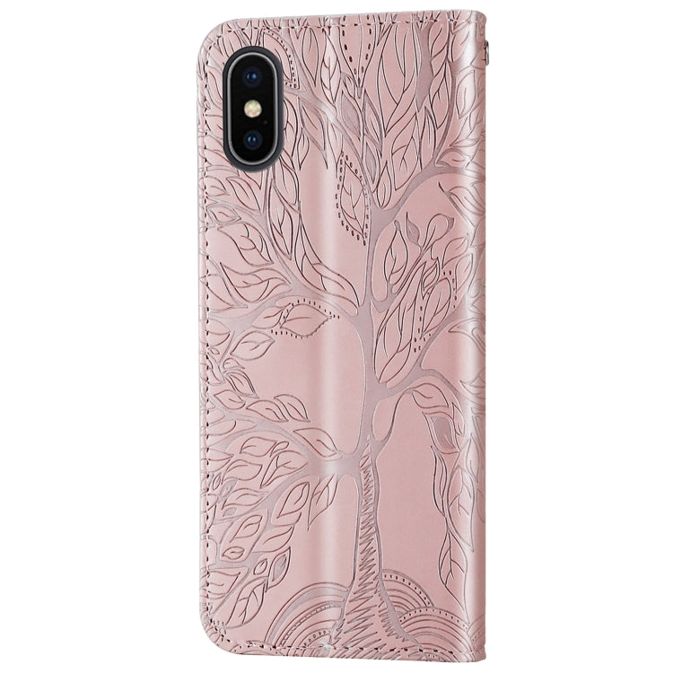 Life of Tree Embossing Pattern Horizontal Flip Leather Case with Holder & Card Slot & Wallet & Photo Frame & Lanyard, For iPhone XS Max