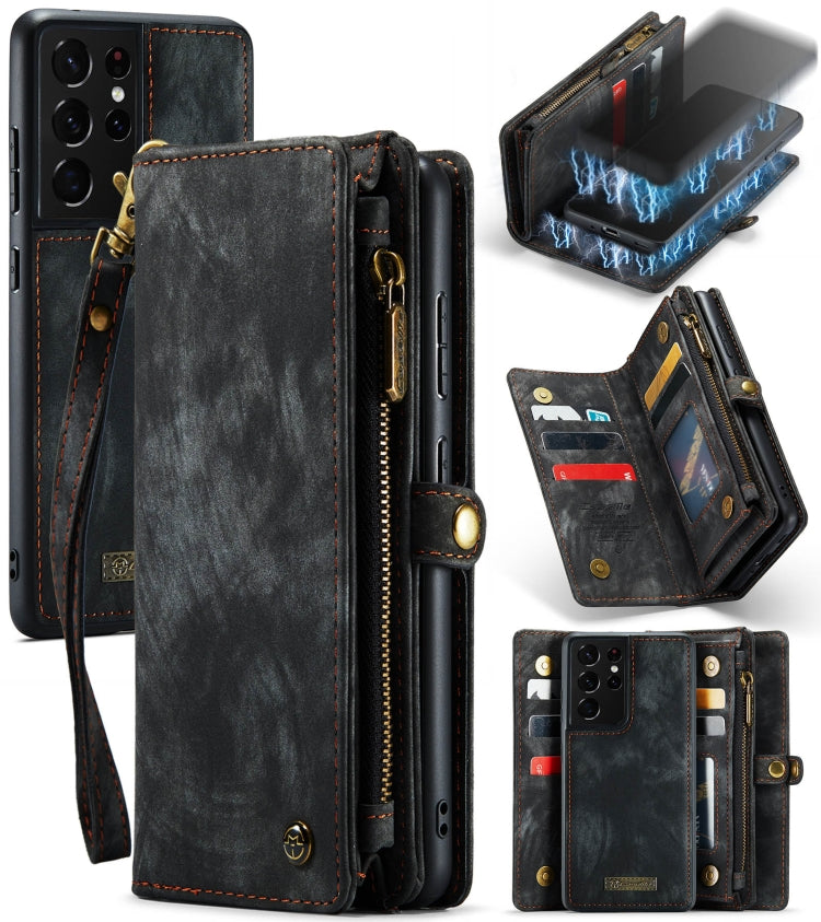 CaseMe Detachable Multifunctional Horizontal Flip Leather Case, with Card Slot & Holder & Zipper Wallet & Photo Frame, For Samsung Galaxy S21 5G, For Samsung Galaxy S21+ 5G, For Samsung Galaxy S21 Ultra 5G