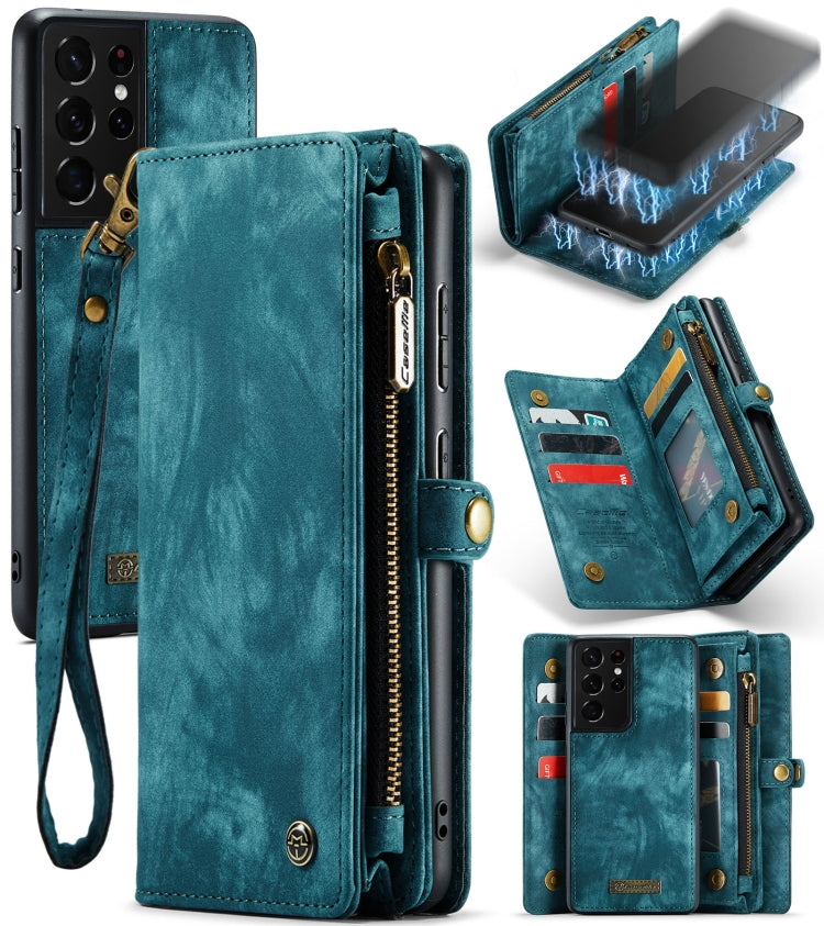 CaseMe Detachable Multifunctional Horizontal Flip Leather Case, with Card Slot & Holder & Zipper Wallet & Photo Frame, For Samsung Galaxy S21 5G, For Samsung Galaxy S21+ 5G, For Samsung Galaxy S21 Ultra 5G