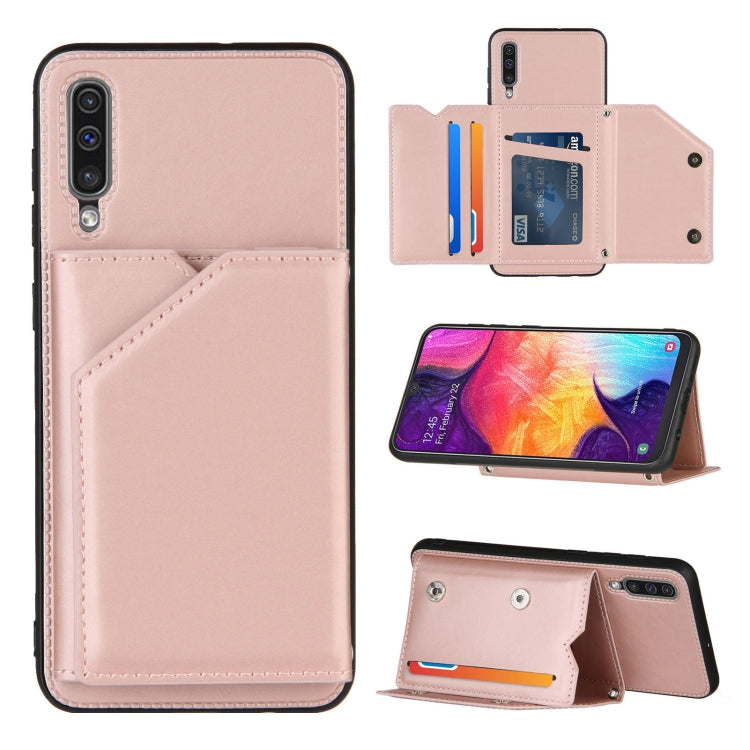 Skin Feel PU + TPU + PC Back Cover Shockproof Case with Card Slots & Holder & Photo Frame, For OPPO Realme 7, For Samsung Galaxy A50 & A30s & A50s, For OPPO Realme C11, For Samsung Galaxy A70 & A70s, For OPPO Realme C15