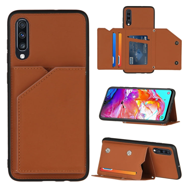 Skin Feel PU + TPU + PC Back Cover Shockproof Case with Card Slots & Holder & Photo Frame, For OPPO Realme 7, For Samsung Galaxy A50 & A30s & A50s, For OPPO Realme C11, For Samsung Galaxy A70 & A70s, For OPPO Realme C15