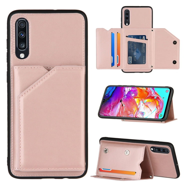 Skin Feel PU + TPU + PC Back Cover Shockproof Case with Card Slots & Holder & Photo Frame, For OPPO Realme 7, For Samsung Galaxy A50 & A30s & A50s, For OPPO Realme C11, For Samsung Galaxy A70 & A70s, For OPPO Realme C15