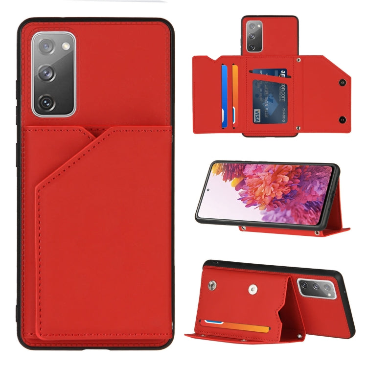 Skin Feel PU + TPU + PC Back Cover Shockproof Case with Card Slots & Holder & Photo Frame, For Samsung Galaxy M60s & A81, For Huawei P40 Lite & Nova 6 SE, For Samsung Galaxy S20 FE, For Samsung Galaxy S20 Ultra