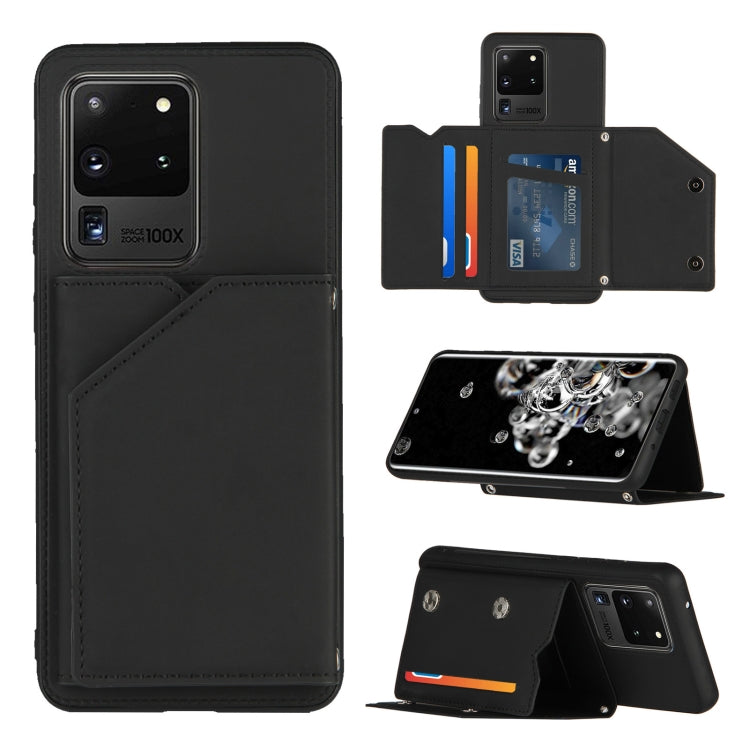 Skin Feel PU + TPU + PC Back Cover Shockproof Case with Card Slots & Holder & Photo Frame, For Samsung Galaxy M60s & A81, For Huawei P40 Lite & Nova 6 SE, For Samsung Galaxy S20 FE, For Samsung Galaxy S20 Ultra