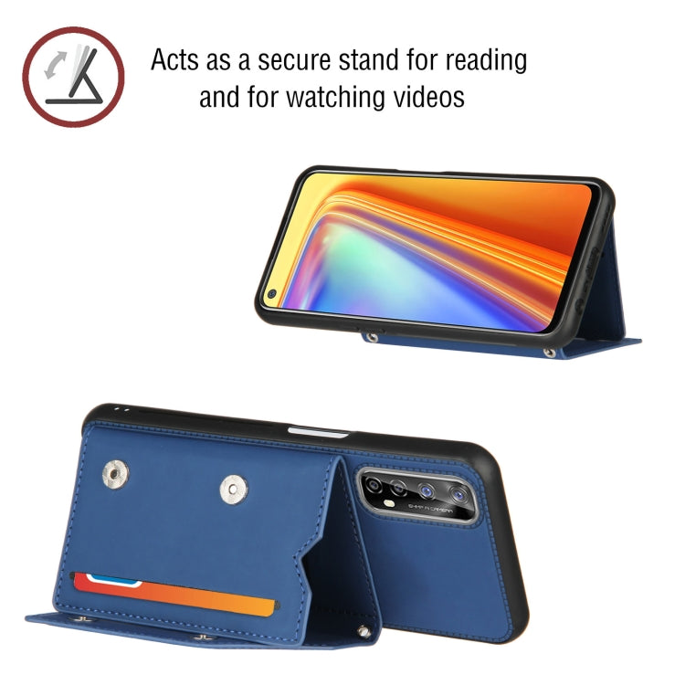 Skin Feel PU + TPU + PC Back Cover Shockproof Case with Card Slots & Holder & Photo Frame, For OPPO Realme 7, For Samsung Galaxy A50 & A30s & A50s, For OPPO Realme C11, For Samsung Galaxy A70 & A70s, For OPPO Realme C15