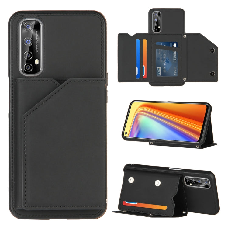 Skin Feel PU + TPU + PC Back Cover Shockproof Case with Card Slots & Holder & Photo Frame, For OPPO Realme 7, For Samsung Galaxy A50 & A30s & A50s, For OPPO Realme C11, For Samsung Galaxy A70 & A70s, For OPPO Realme C15