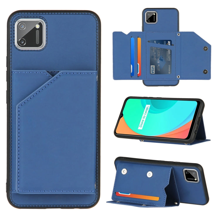 Skin Feel PU + TPU + PC Back Cover Shockproof Case with Card Slots & Holder & Photo Frame, For OPPO Realme 7, For Samsung Galaxy A50 & A30s & A50s, For OPPO Realme C11, For Samsung Galaxy A70 & A70s, For OPPO Realme C15