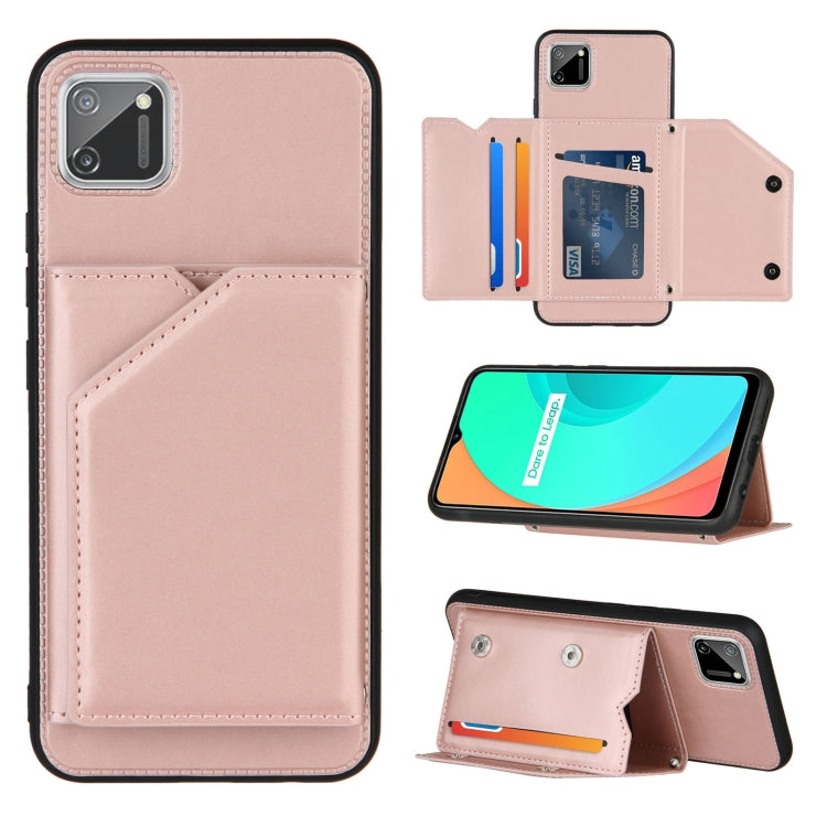 Skin Feel PU + TPU + PC Back Cover Shockproof Case with Card Slots & Holder & Photo Frame, For OPPO Realme 7, For Samsung Galaxy A50 & A30s & A50s, For OPPO Realme C11, For Samsung Galaxy A70 & A70s, For OPPO Realme C15