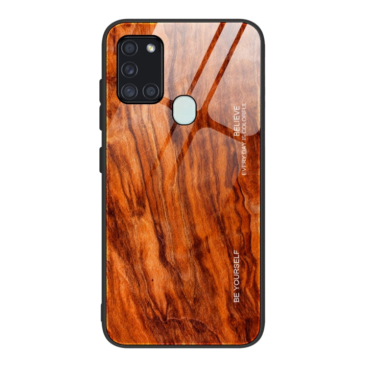 Wood Grain Glass Protective Case, For Samsung Galaxy S21 5G, For Samsung Galaxy S21 Plus, For Samsung Galaxy S21 Ultra 5G, For Samsung Galaxy A21s