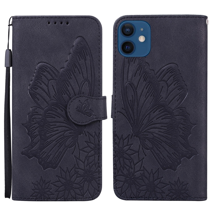Retro Skin Feel Butterflies Embossing Horizontal Flip Leather Case with Holder & Card Slots & Wallet, For iPhone 11, For iPhone 11 Pro, For iPhone 11 Pro Max, For iPhone 12 mini