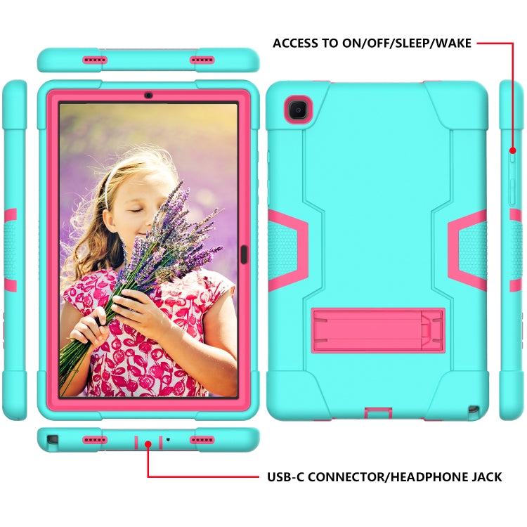 Contrast Color Robot Shockproof Silicon + PC Protective Case with Holder, For Samsung Galaxy Tab A7 10.4 (2020) T500
