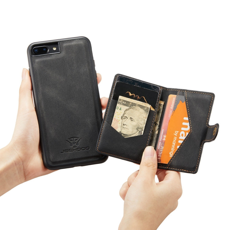 JEEHOOD Retro Magnetic Detachable Protective Case with Wallet & Card Slot & Holder, For iPhone 8 Plus & 7 Plus, For iPhone SE 2022 / SE 2020 & 8 & 7, For iPhone X / XS, For iPhone XR