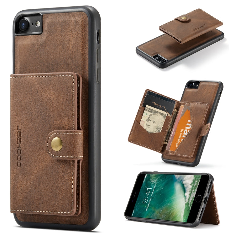 JEEHOOD Retro Magnetic Detachable Protective Case with Wallet & Card Slot & Holder, For iPhone 8 Plus & 7 Plus, For iPhone SE 2022 / SE 2020 & 8 & 7, For iPhone X / XS, For iPhone XR