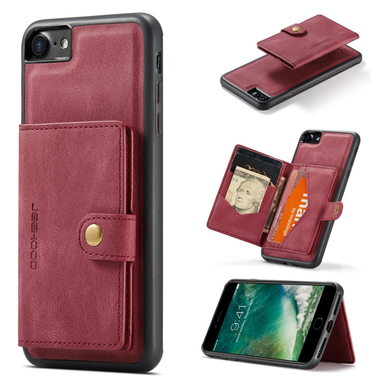 JEEHOOD Retro Magnetic Detachable Protective Case with Wallet & Card Slot & Holder, For iPhone 8 Plus & 7 Plus, For iPhone SE 2022 / SE 2020 & 8 & 7, For iPhone X / XS, For iPhone XR