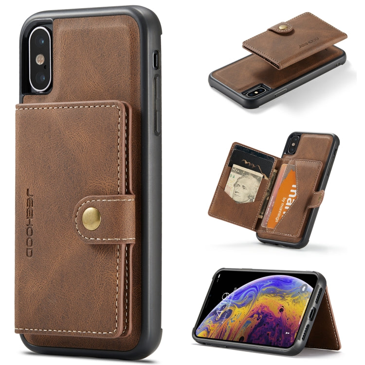 JEEHOOD Retro Magnetic Detachable Protective Case with Wallet & Card Slot & Holder, For iPhone 8 Plus & 7 Plus, For iPhone SE 2022 / SE 2020 & 8 & 7, For iPhone X / XS, For iPhone XR