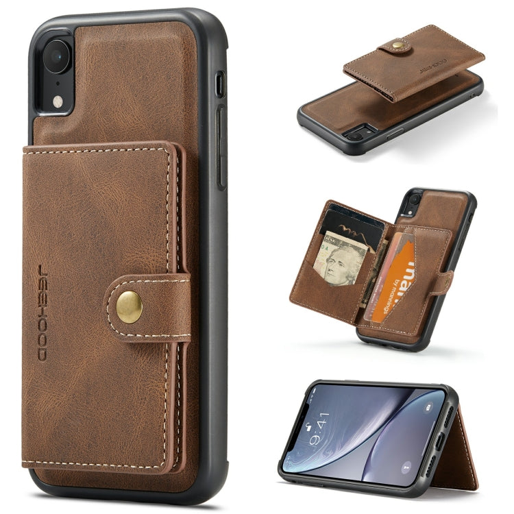 JEEHOOD Retro Magnetic Detachable Protective Case with Wallet & Card Slot & Holder, For iPhone 8 Plus & 7 Plus, For iPhone SE 2022 / SE 2020 & 8 & 7, For iPhone X / XS, For iPhone XR